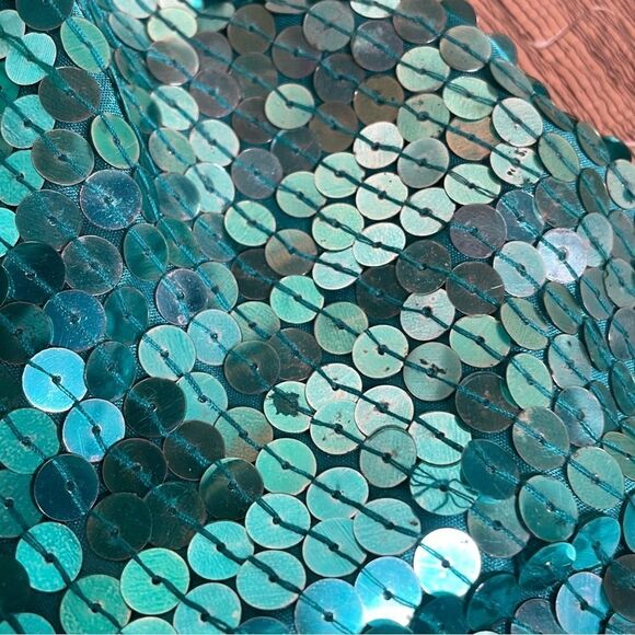 90's‎ Niteline Sequin Turquoise Hoco Mini Dress Vintage 4 - Picture 4 of 10
